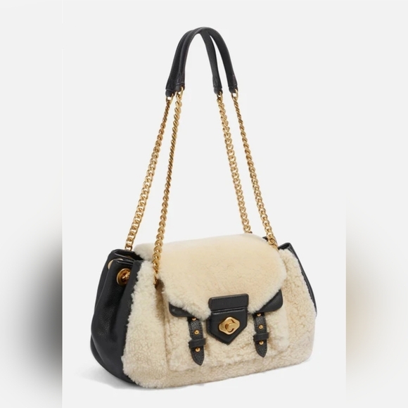Aimee Kestenberg Chain Reaction Novelty Satchel in Natural Shearling - Picture 1 of 16
